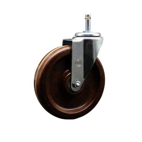 6'' High Temp Phenolic Wheel Swivel 7/16'' Grip Ring Stem Caster